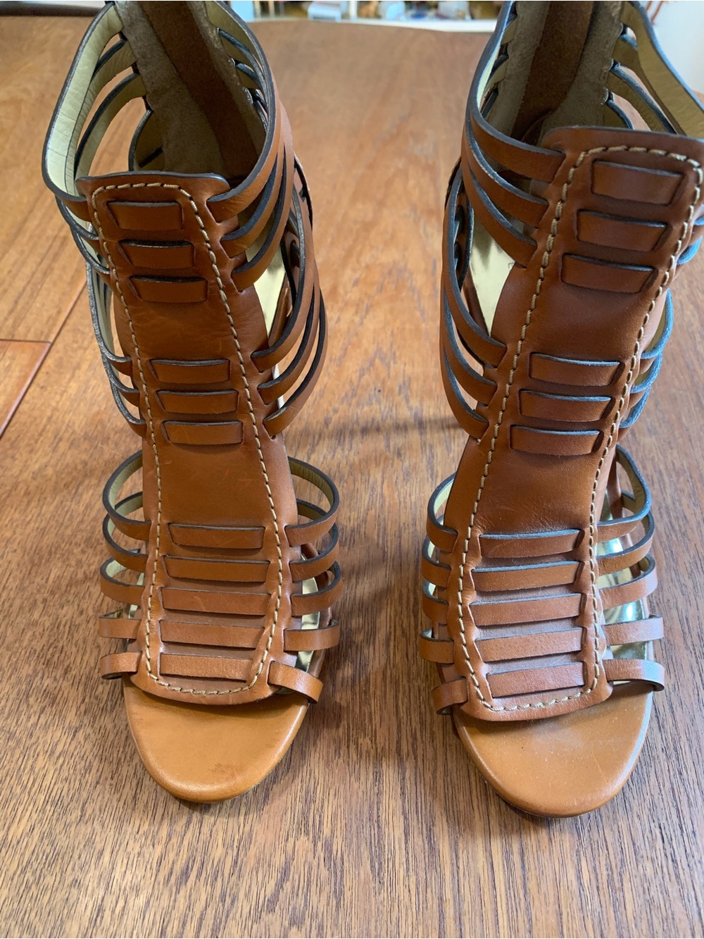 Coach Strappy High-Heel Sandals in Brown - Picture 4 of 14